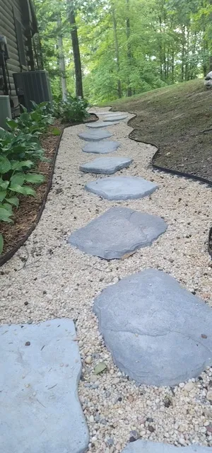 Flagstone stepping path